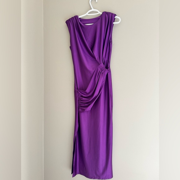 PURPLE MIDI DRESS - Picture 1 of 6